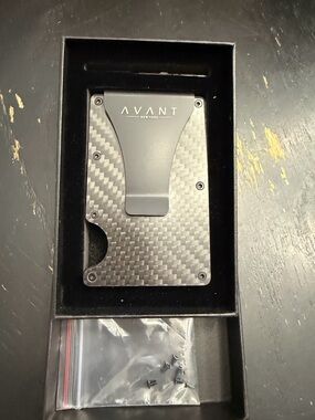Avanti Carbon Fiber Money Clip Card Holder - Black